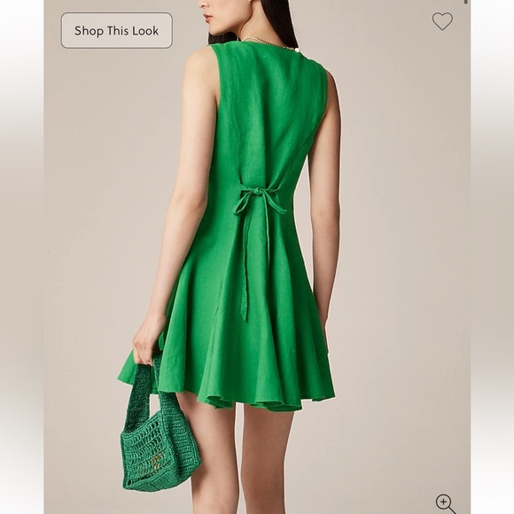NWT! J.Crew Tall mini dress in linen. Size 12 Tall $158 - Picture 7 of 7